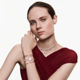 Matrix Vittore Ring Round Cut, White, Rose Gold-Tone Plated