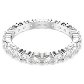 Matrix Vittore Ring Round Cut, White, Silver-Tone Finish Matrix Vittore Ring Round Cut, White, Silver-Tone Finish