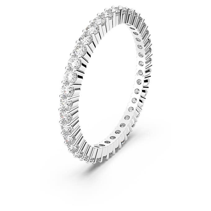 Matrix Vittore Ring Round Cut, White, Silver-Tone Finish Matrix Vittore Ring Round Cut, White, Silver-Tone Finish