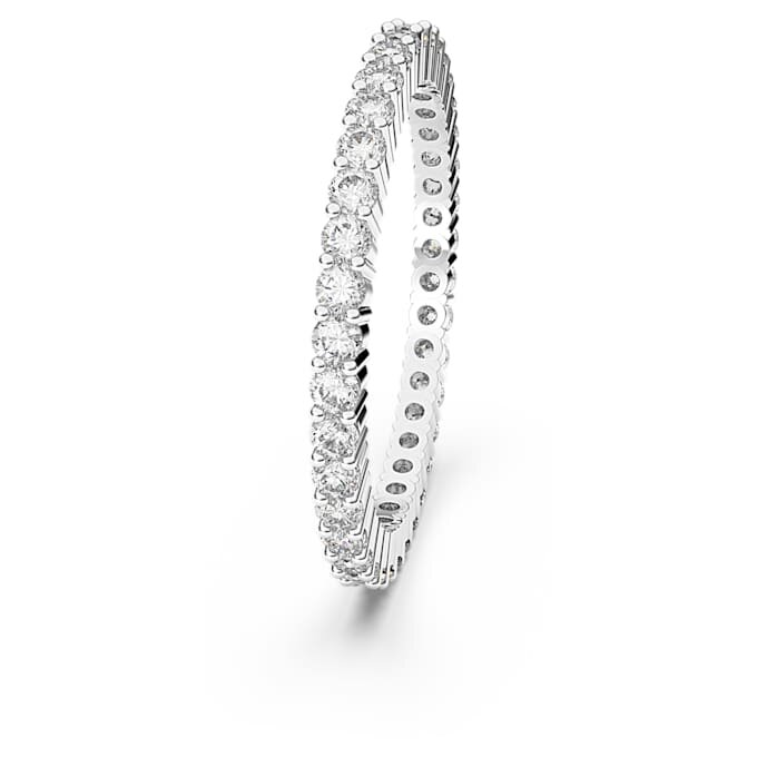 Matrix Vittore Ring Round Cut, White, Silver-Tone Finish Matrix Vittore Ring Round Cut, White, Silver-Tone Finish