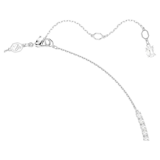 Matrix Y Necklace Crystal Pearl, Round Cut, White, Rhodium Plated Matrix Y Necklace Crystal Pearl, Round Cut, White, Rhodium Plated