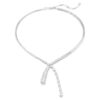 Matrix Y Necklace Mixed Cuts, White, Rhodium Plated Matrix Y Necklace Mixed Cuts, White, Rhodium Plated