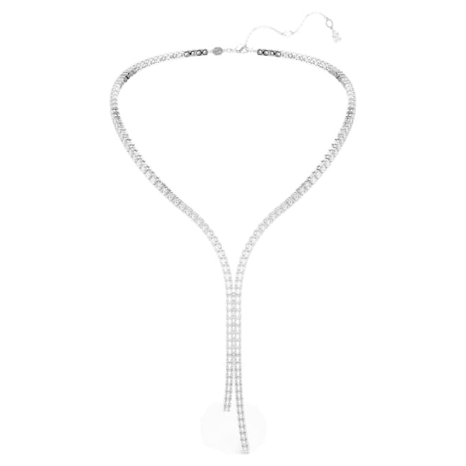Matrix Y Necklace Round Cut, White, Rhodium Plated Matrix Y Necklace Round Cut, White, Rhodium Plated