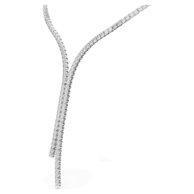 Matrix Y Necklace Round Cut, White, Rhodium Plated Matrix Y Necklace Round Cut, White, Rhodium Plated