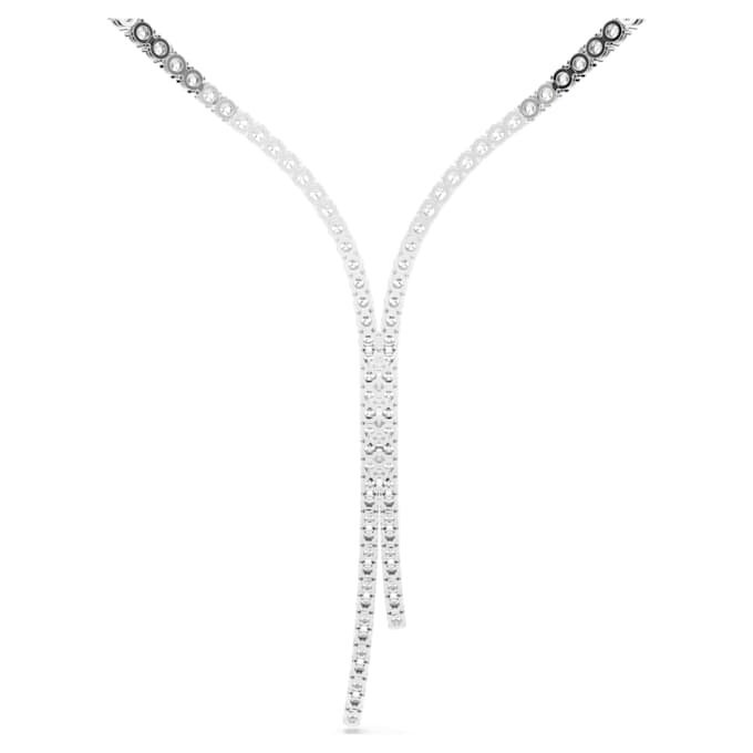 Matrix Y Necklace Round Cut, White, Rhodium Plated Matrix Y Necklace Round Cut, White, Rhodium Plated