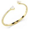 Mesmera Bangle Heart, White, Gold-Tone Plated