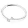 Mesmera Bangle Heart, White, Rhodium Plated Mesmera Bangle Heart, White, Rhodium Plated