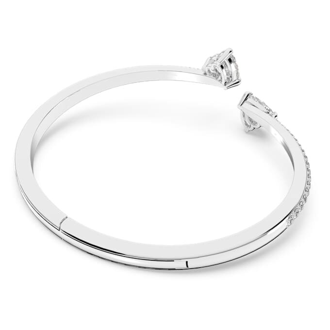 Mesmera Bangle Heart, White, Rhodium Plated Mesmera Bangle Heart, White, Rhodium Plated