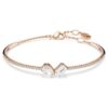 Mesmera Bangle Mixed Cuts, White, Rose Gold-Tone Plated Mesmera Bangle Mixed Cuts, White, Rose Gold-Tone Plated