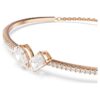 Mesmera Bangle Mixed Cuts, White, Rose Gold-Tone Plated Mesmera Bangle Mixed Cuts, White, Rose Gold-Tone Plated