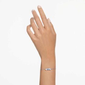 Mesmera Bracelet Mixed Cuts, Blue, Rhodium Plated