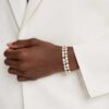 Mesmera Bracelet Mixed Cuts, White, Gold-Tone Plated Mesmera Bracelet Mixed Cuts, White, Gold-Tone Plated