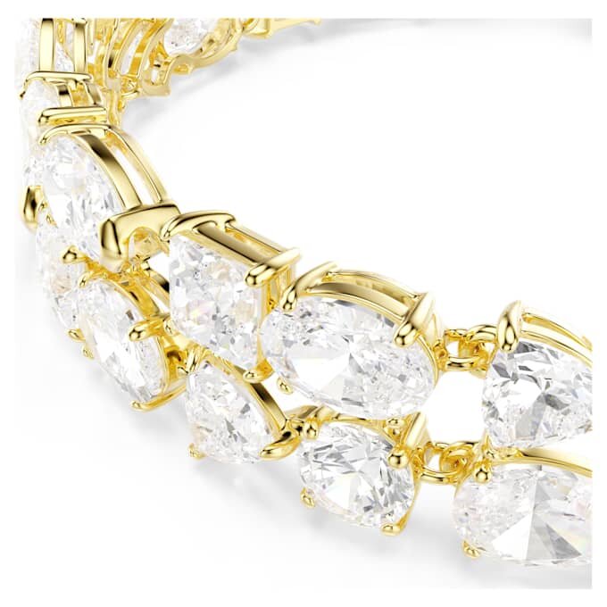 Mesmera Bracelet Mixed Cuts, White, Gold-Tone Plated Mesmera Bracelet Mixed Cuts, White, Gold-Tone Plated