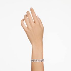 Mesmera Bracelet Mixed Cuts, White, Rhodium Plated
