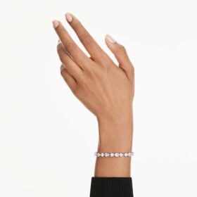 Mesmera Bracelet Mixed Cuts, White, Rhodium Plated