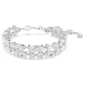 Mesmera Bracelet Mixed Cuts, White, Rhodium Plated