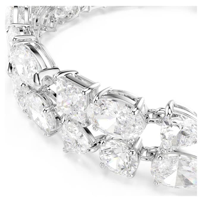 Mesmera Bracelet Mixed Cuts, White, Rhodium Plated Mesmera Bracelet Mixed Cuts, White, Rhodium Plated