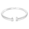 Mesmera Cuff Mixed Cuts, White, Rhodium Plated