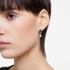Mesmera Drop Earrings Mixed Cuts, Green, Rhodium Plated Mesmera Drop Earrings Mixed Cuts, Green, Rhodium Plated