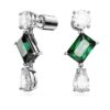 Mesmera Drop Earrings Mixed Cuts, Green, Rhodium Plated Mesmera Drop Earrings Mixed Cuts, Green, Rhodium Plated
