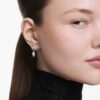 Mesmera Drop Earrings Mixed Cuts, White, Rhodium Plated Mesmera Drop Earrings Mixed Cuts, White, Rhodium Plated