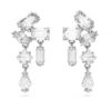 Mesmera Drop Earrings Mixed Cuts, White, Rhodium Plated Mesmera Drop Earrings Mixed Cuts, White, Rhodium Plated