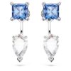 Mesmera Earring Jackets Mixed Cuts, Detachable, Blue, Rhodium Plated Mesmera Earring Jackets Mixed Cuts, Detachable, Blue, Rhodium Plated