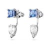 Mesmera Earring Jackets Mixed Cuts, Detachable, Blue, Rhodium Plated Mesmera Earring Jackets Mixed Cuts, Detachable, Blue, Rhodium Plated
