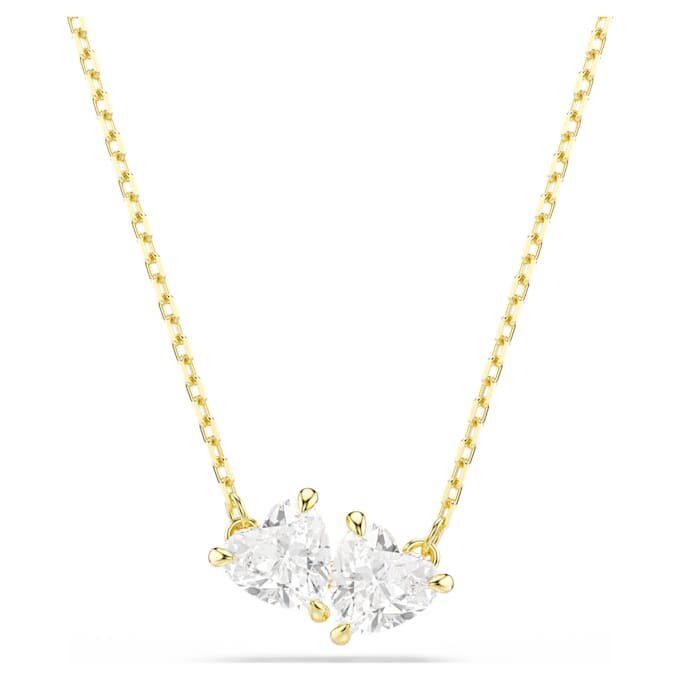 Mesmera Necklace Heart, White, Gold-Tone Plated Mesmera Necklace Heart, White, Gold-Tone Plated