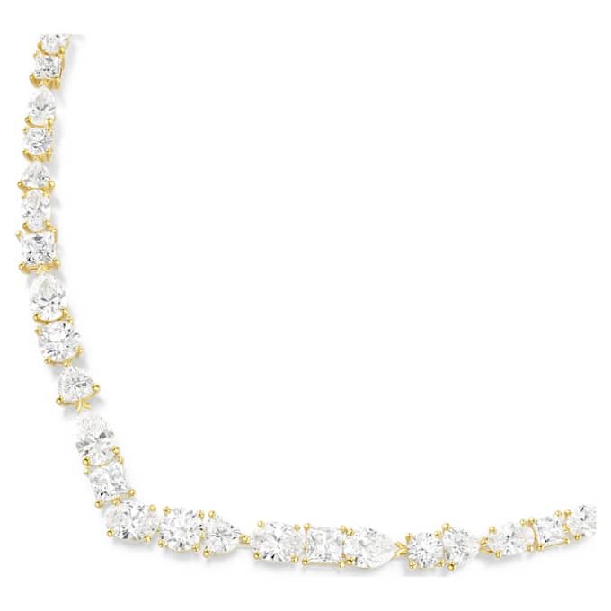 Mesmera Necklace Mixed Cuts, White, Gold-Tone Plated Mesmera Necklace Mixed Cuts, White, Gold-Tone Plated