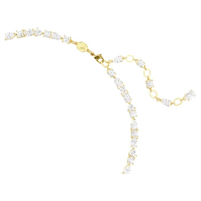 Mesmera Necklace Mixed Cuts, White, Gold-Tone Plated Mesmera Necklace Mixed Cuts, White, Gold-Tone Plated