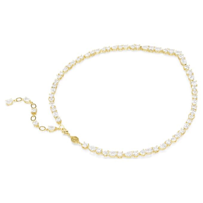 Mesmera Necklace Mixed Cuts, White, Gold-Tone Plated Mesmera Necklace Mixed Cuts, White, Gold-Tone Plated
