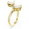 Mesmera Open Ring Heart Cut, Pavé, White, Gold-Tone Plated Mesmera Open Ring Heart Cut, Pavé, White, Gold-Tone Plated