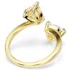 Mesmera Open Ring Heart Cut, Pavé, White, Gold-Tone Plated Mesmera Open Ring Heart Cut, Pavé, White, Gold-Tone Plated