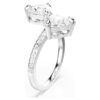 Mesmera Open Ring Heart Cut, Pavé, White, Rhodium Plated