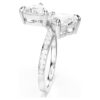 Mesmera Open Ring Heart Cut, Pavé, White, Rhodium Plated