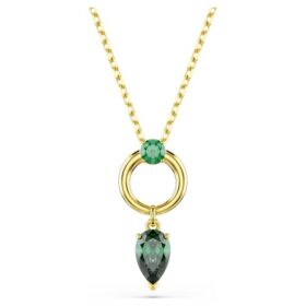 Mesmera Pendant Mixed Cuts, Green, Gold-Tone Plated