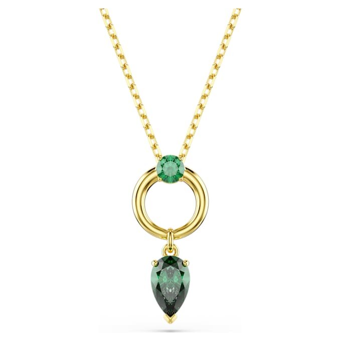 Mesmera Pendant Mixed Cuts, Green, Gold-Tone Plated Mesmera Pendant Mixed Cuts, Green, Gold-Tone Plated