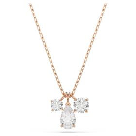 Mesmera Pendant Mixed Cuts, White, Rose Gold-Tone Plated