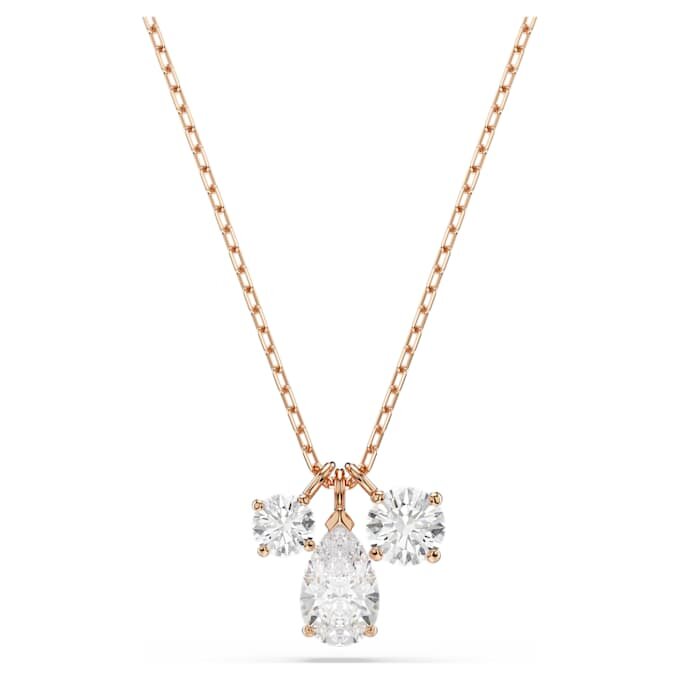Mesmera Pendant Mixed Cuts, White, Rose Gold-Tone Plated Mesmera Pendant Mixed Cuts, White, Rose Gold-Tone Plated