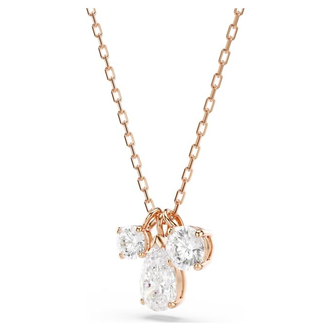 Mesmera Pendant Mixed Cuts, White, Rose Gold-Tone Plated Mesmera Pendant Mixed Cuts, White, Rose Gold-Tone Plated