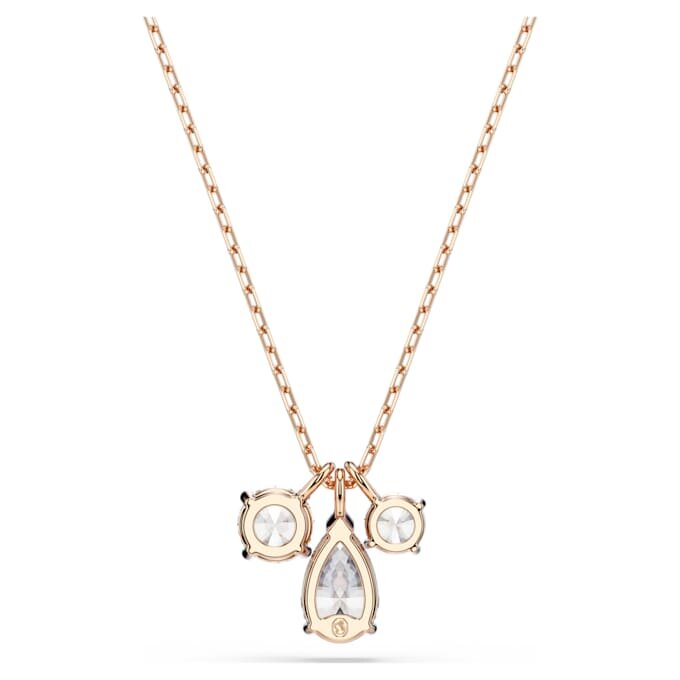 Mesmera Pendant Mixed Cuts, White, Rose Gold-Tone Plated Mesmera Pendant Mixed Cuts, White, Rose Gold-Tone Plated