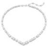 Mesmera Set Mixed Cuts, White, Rhodium Plated