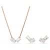 Mesmera Set Pear Cut, Octagon Cut, White, Rose Gold-Tone Plated Mesmera Set Pear Cut, Octagon Cut, White, Rose Gold-Tone Plated