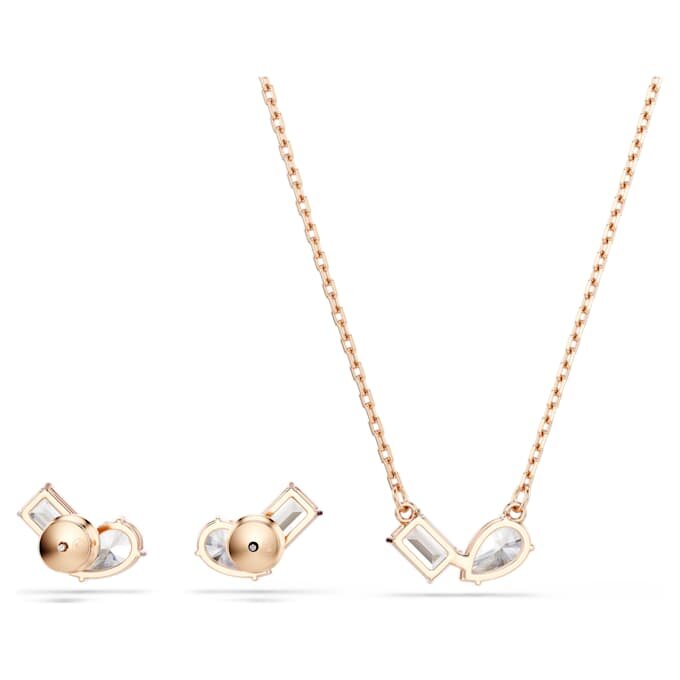 Mesmera Set Pear Cut, Octagon Cut, White, Rose Gold-Tone Plated Mesmera Set Pear Cut, Octagon Cut, White, Rose Gold-Tone Plated