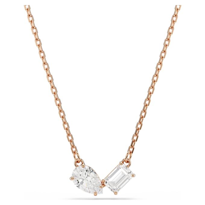 Mesmera Set Pear Cut, Octagon Cut, White, Rose Gold-Tone Plated Mesmera Set Pear Cut, Octagon Cut, White, Rose Gold-Tone Plated