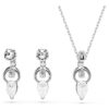 Mesmera Set Pear Cut, Round Cut, White, Rhodium Plated Mesmera Set Pear Cut, Round Cut, White, Rhodium Plated