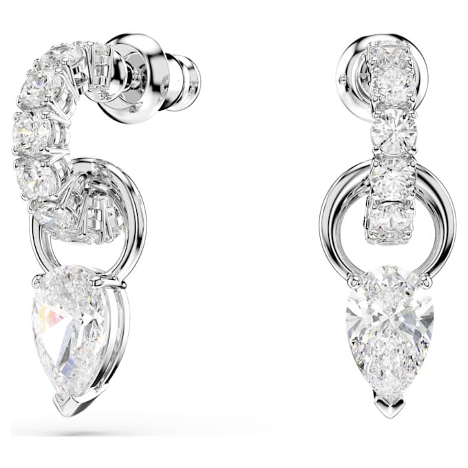 Mesmera Set Pear Cut, Round Cut, White, Rhodium Plated Mesmera Set Pear Cut, Round Cut, White, Rhodium Plated