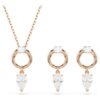 Mesmera Set Pear Cut, Round Cut, White, Rose Gold-Tone Plated Mesmera Set Pear Cut, Round Cut, White, Rose Gold-Tone Plated