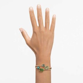 Millenia Bangle Octagon Cut, Green, Gold-Tone Plated Millenia Bangle Octagon Cut, Green, Gold-Tone Plated